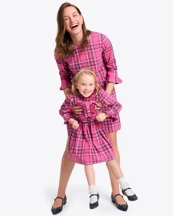 Draper James Dresses Women Girls Shirt Dress In Pink Angie Plaid