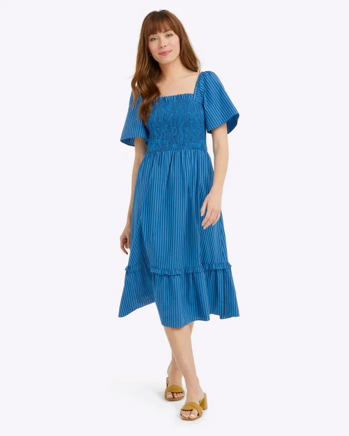 Draper James Extended Sizes Women Deana Smocked Dress In Canopy Stripe