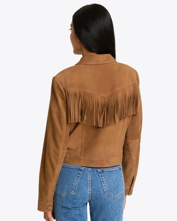 Draper James Jackets and Outerwear Women Cropped Suede Jacket