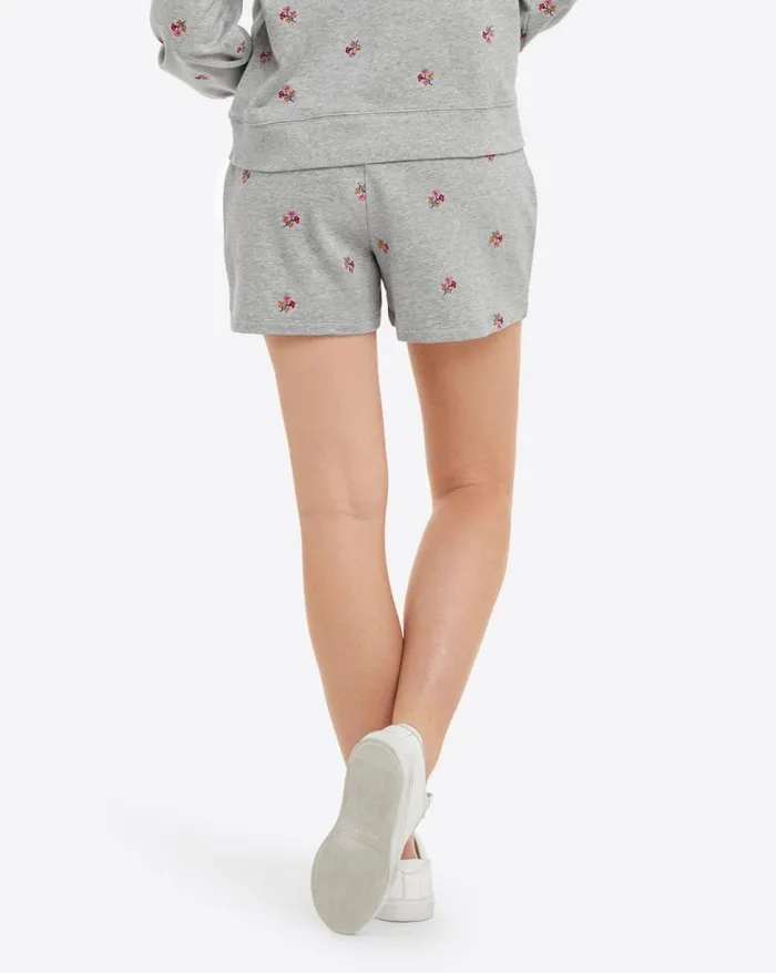 Draper James Lounge and Pajamas Women Natalie Sweat Shorts In Embroidered Viola