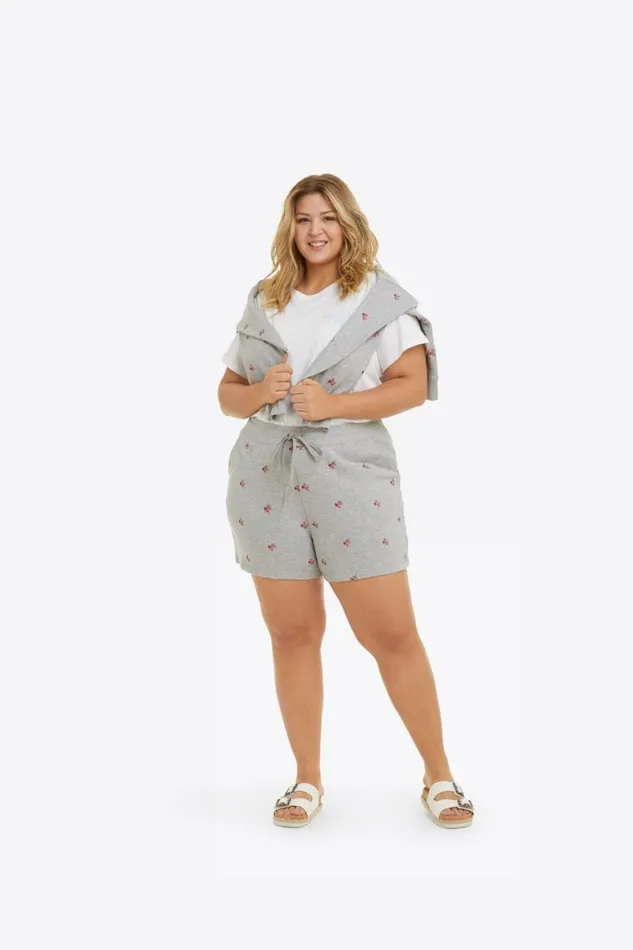 Draper James Lounge and Pajamas Women Natalie Sweat Shorts In Embroidered Viola