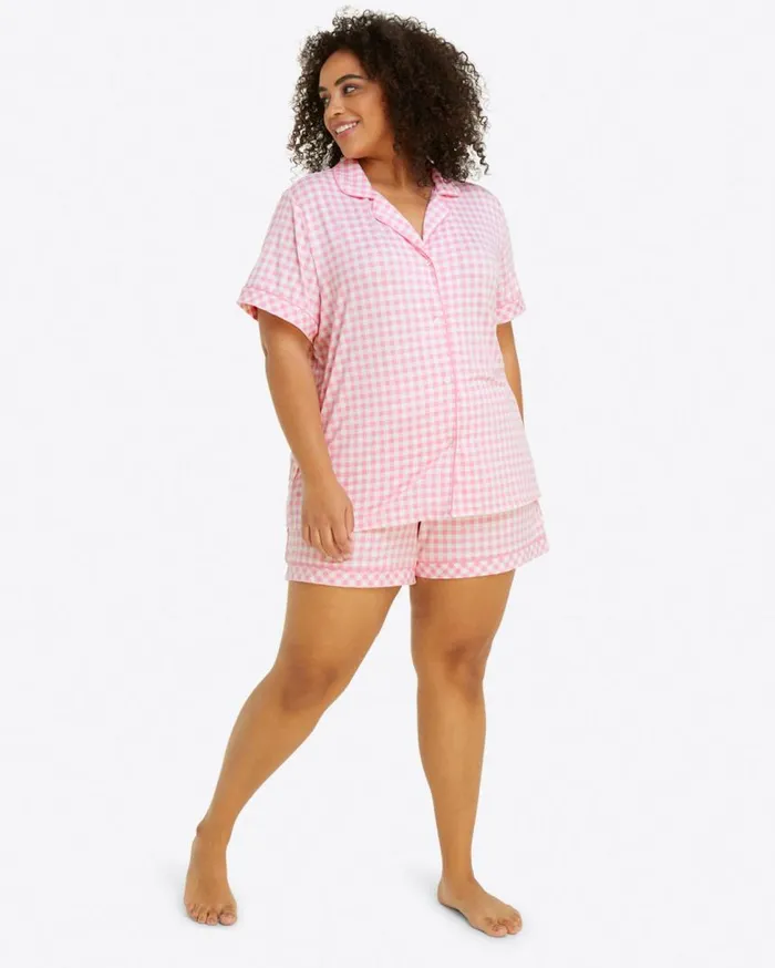 Draper James Lounge and Pajamas Women Sara Pajama Set In Light Pink Gingham