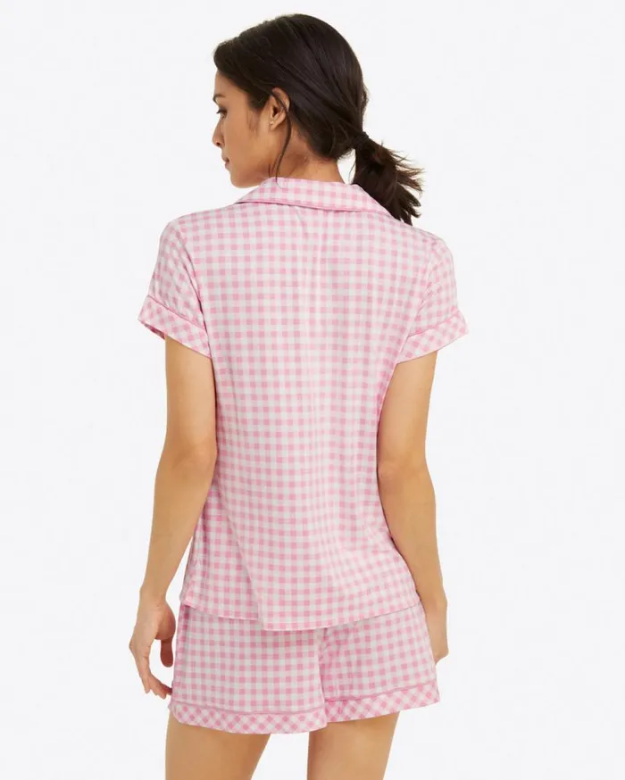 Draper James Lounge and Pajamas Women Sara Pajama Set In Light Pink Gingham
