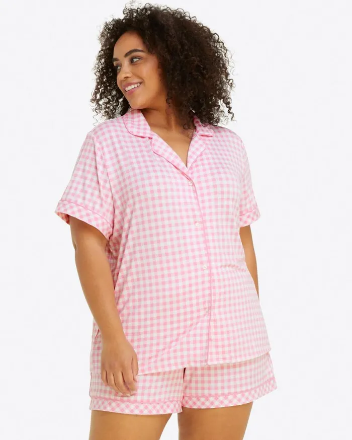 Draper James Lounge and Pajamas Women Sara Pajama Set In Light Pink Gingham