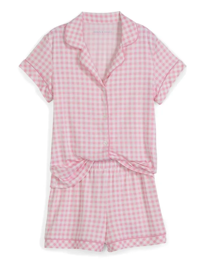 Draper James Lounge and Pajamas Women Sara Pajama Set In Light Pink Gingham