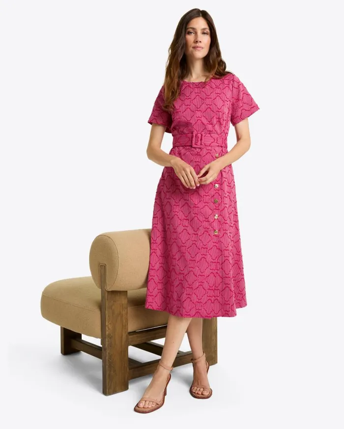 Draper James Midi and Maxi Women Charlotte Wrap Dress In Textured Stripe