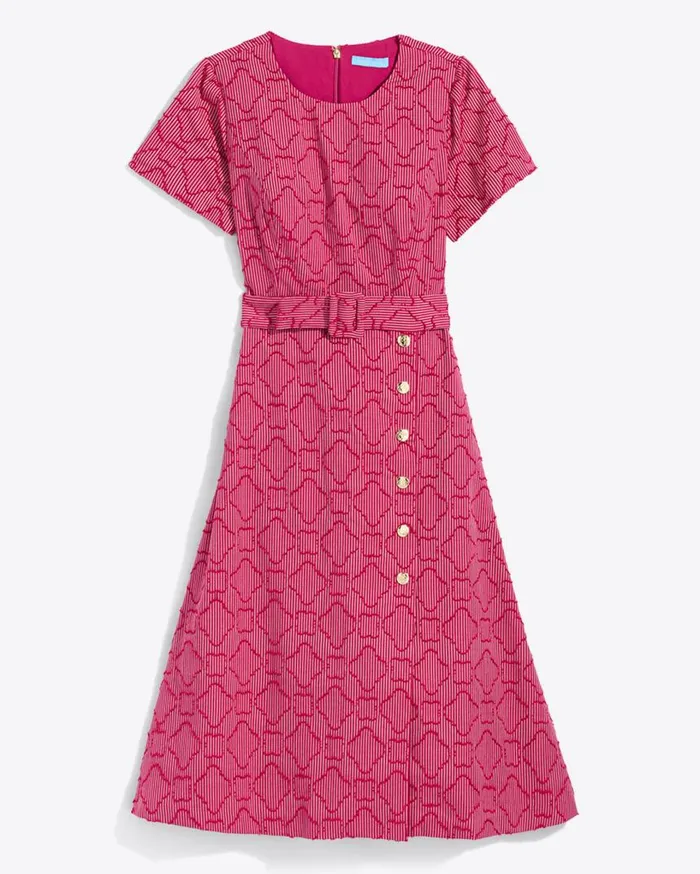Draper James Midi and Maxi Women Charlotte Wrap Dress In Textured Stripe