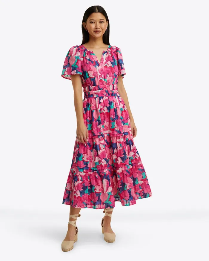 Draper James Midi and Maxi Women Hollie Midi Dress In Shadow Stripe