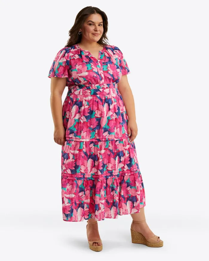 Draper James Midi and Maxi Women Hollie Midi Dress In Shadow Stripe