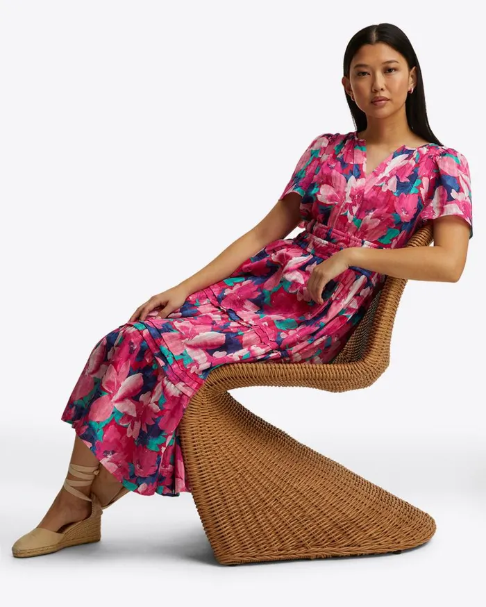 Draper James Midi and Maxi Women Hollie Midi Dress In Shadow Stripe