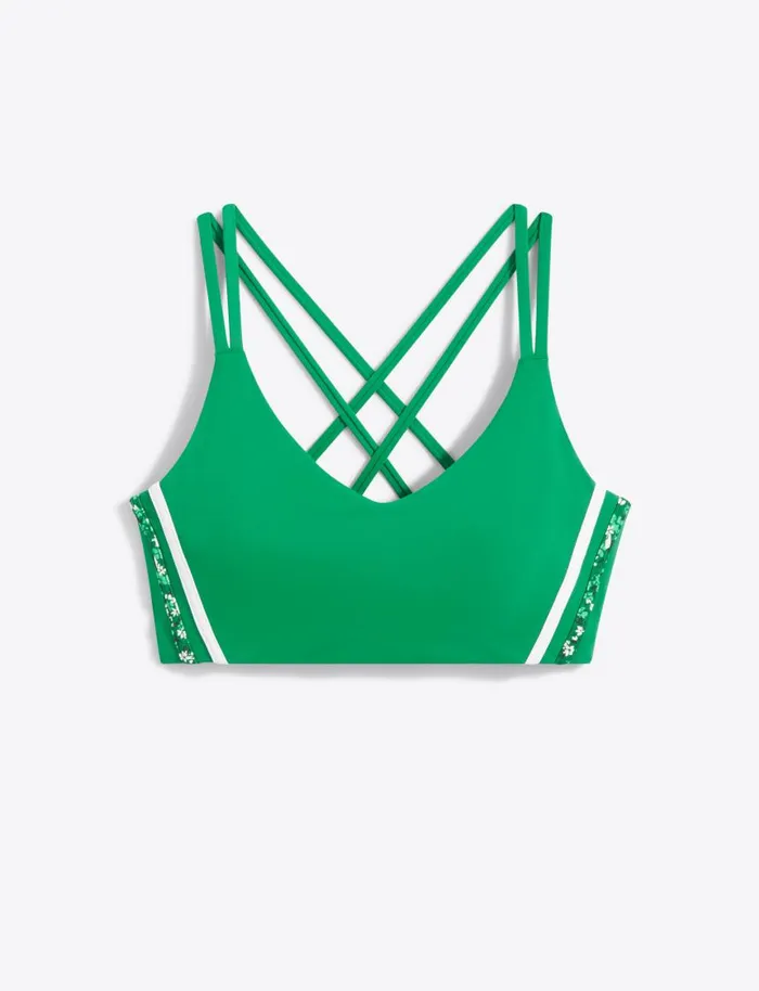 Draper James Sport Women Crossback Sports Bra In Green