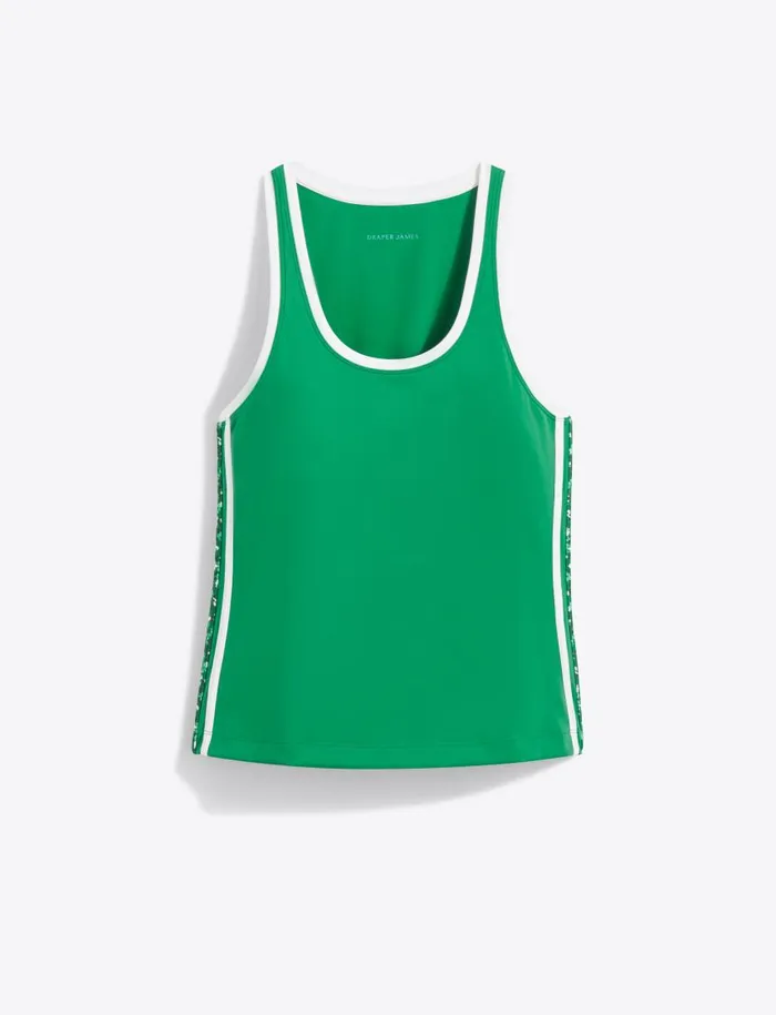 Draper James Sport Women Panel Tank Top In Green Wildflower Ditsy