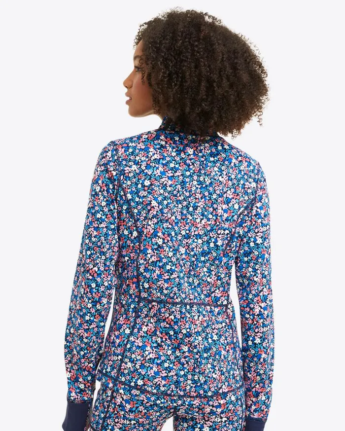 Draper James Sport Women Warm Up Jacket In Allover Ditsy Floral