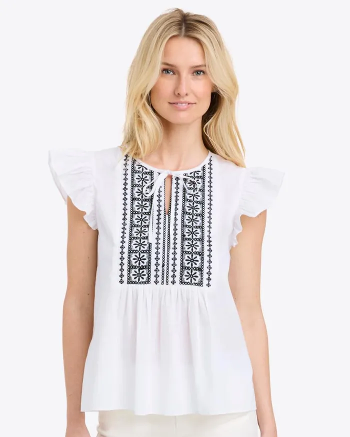 Draper James Tops Women Ana Top In Embroidered Cotton