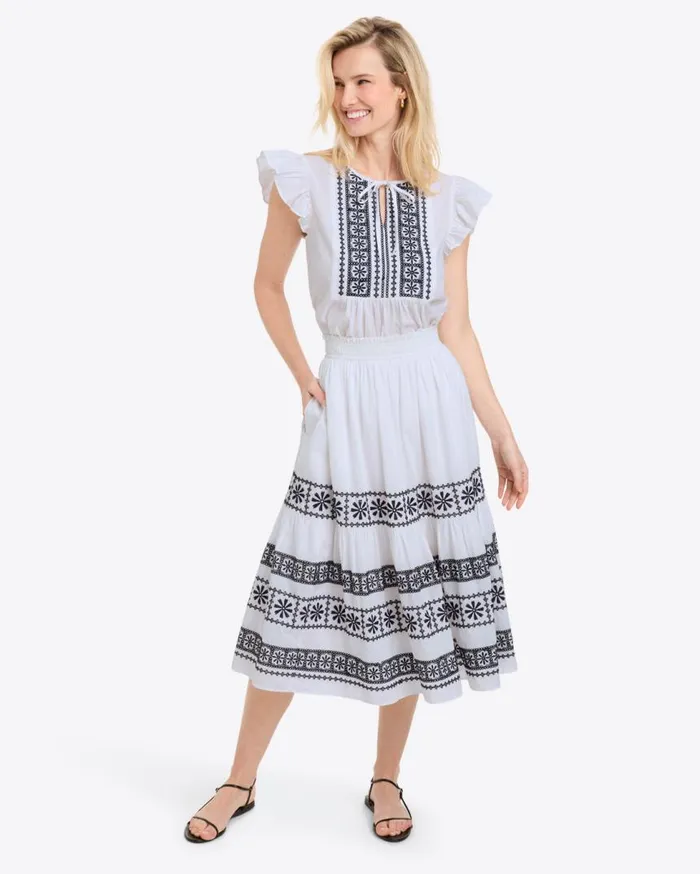 Draper James Tops Women Ana Top In Embroidered Cotton