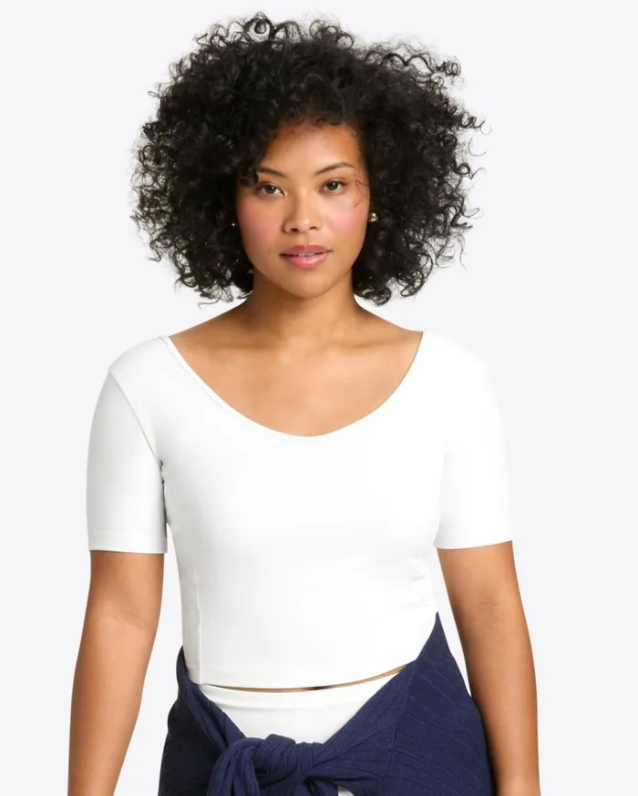 Draper James Tops Women Cropped Sport Top In White