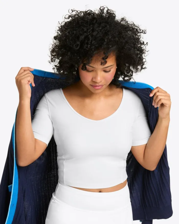 Draper James Tops Women Cropped Sport Top In White