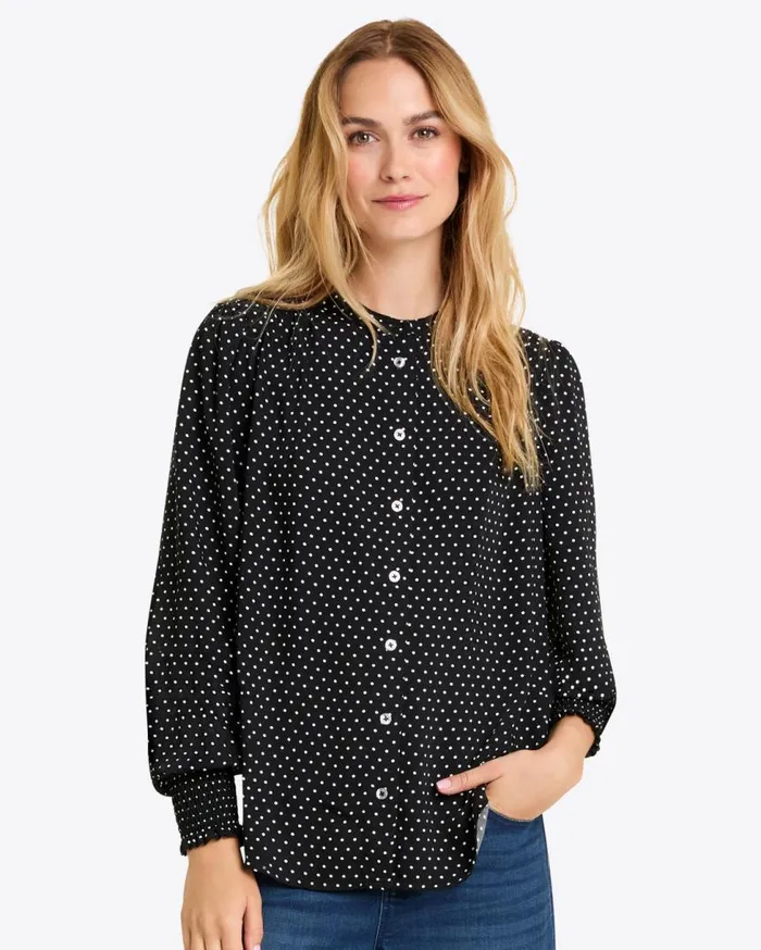 Draper James Tops Women Evelyn Buttondown Top In Polka Dot