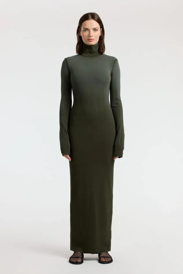 Dresses Skirts Women COTTON CITIZEN Verona Turtleneck Maxi Dress Alpine Cast