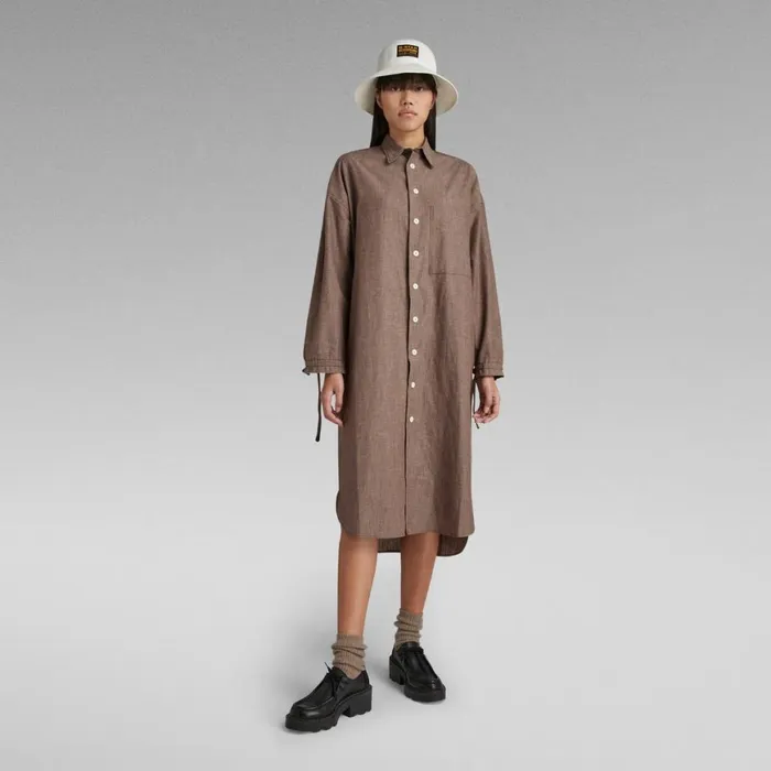 Dresses Women GStar RAW Long Shirt Dress Chocolat