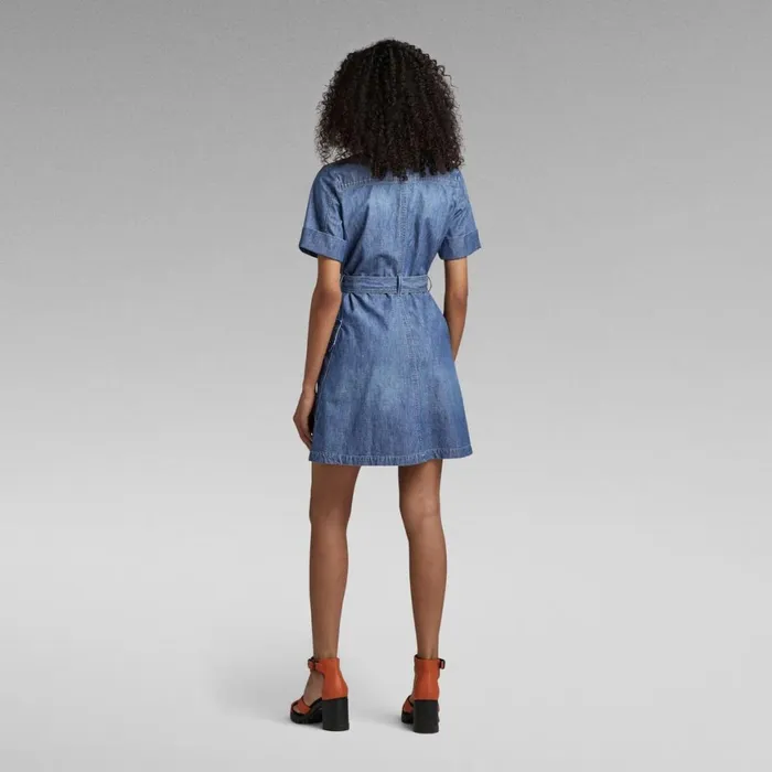 Dresses Women GStar RAW Premium Military Shirt Dress Faded Ionic Blue
