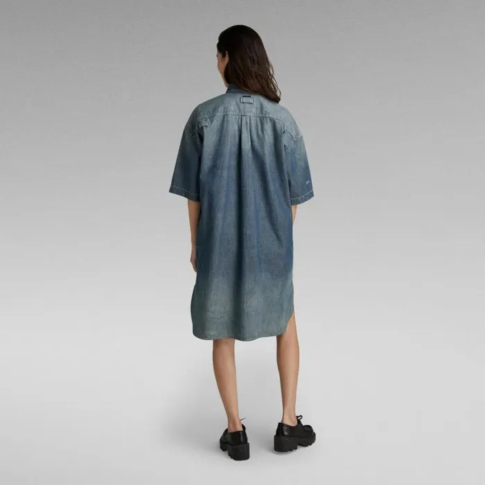 Dresses Women GStar RAW Shirt Dress Antic Faded Aegean Blue