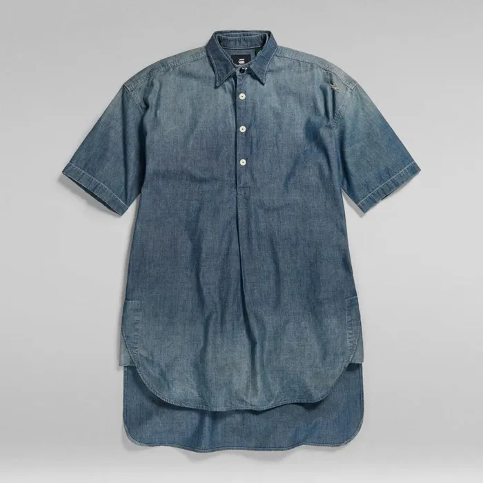 Dresses Women GStar RAW Shirt Dress Antic Faded Aegean Blue