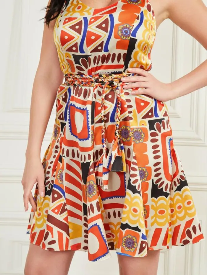Dresses Women Marciano Carnivale Printed Dress Carnivale Print Dresses Women Marciano Carnivale Printed Dress Carnivale Print