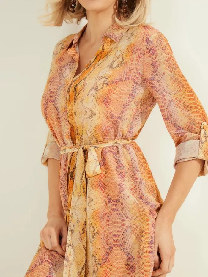 Dresses Women Marciano Next Level Silk Shirt Dress Sonora Skin Dresses Women Marciano Next Level Silk Shirt Dress Sonora Skin