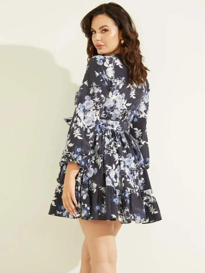 Dresses Women Marciano Petal Pose Wrap Dress Petal Pose Indigo Dresses Women Marciano Petal Pose Wrap Dress Petal Pose Indigo