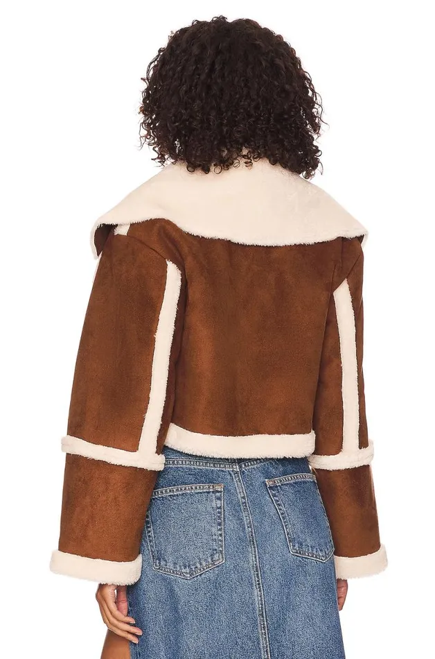 Dutton Cropped Jacket Sepia Brown Women Lovers and Friends Jackets and Coats