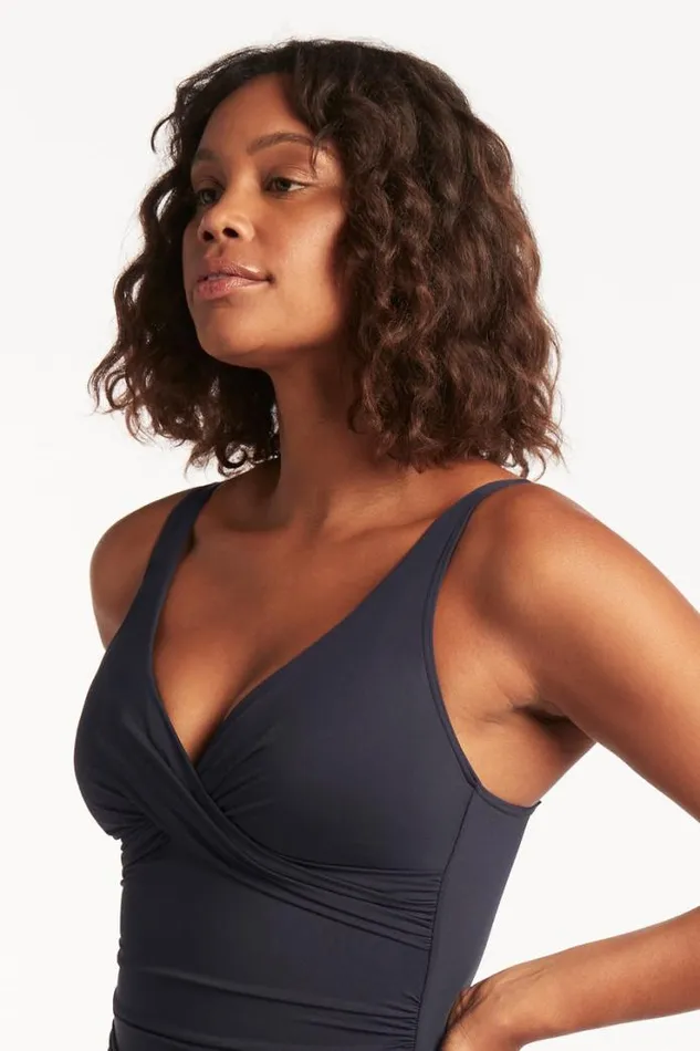Eco Essentials Cross Front One Piece Eco Essentials Night Sky Women Sea Level One Pieces