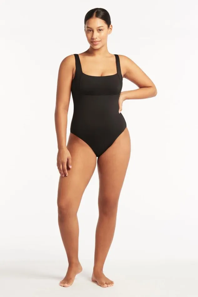 Eco Essentials Square Neck One Piece Eco Essentials Black Women Sea Level One Pieces