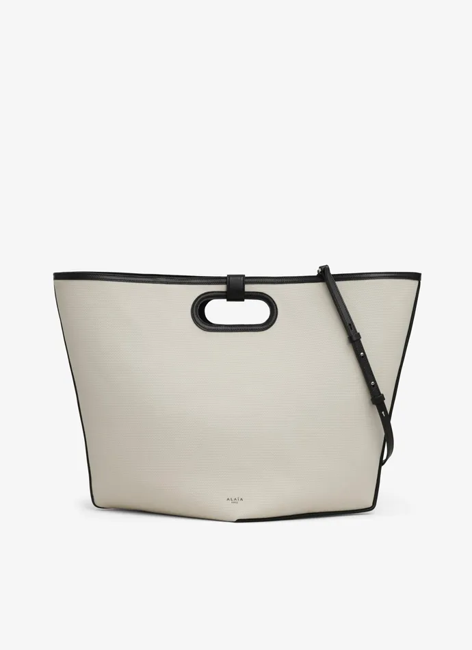 Ecru FOLDED LARGE BAG IN CANVAS Women Alaa Tote Bags