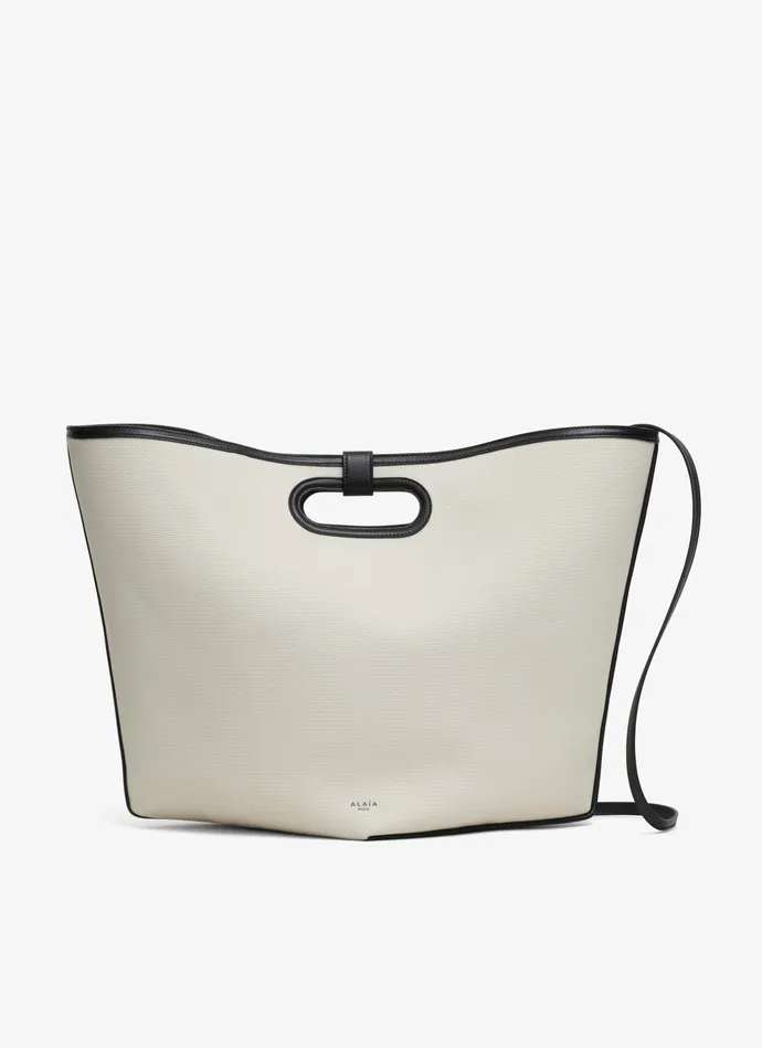 Ecru FOLDED LARGE BAG IN CANVAS Women Alaa Tote Bags