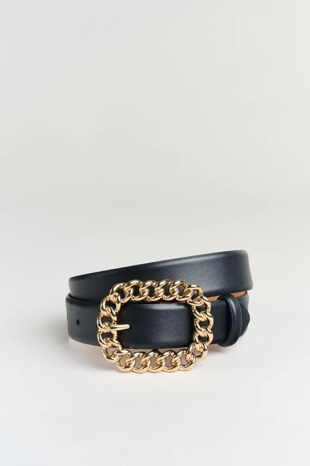 Elie Tahari Belts Chain Buckle Belt Black 8211 Women