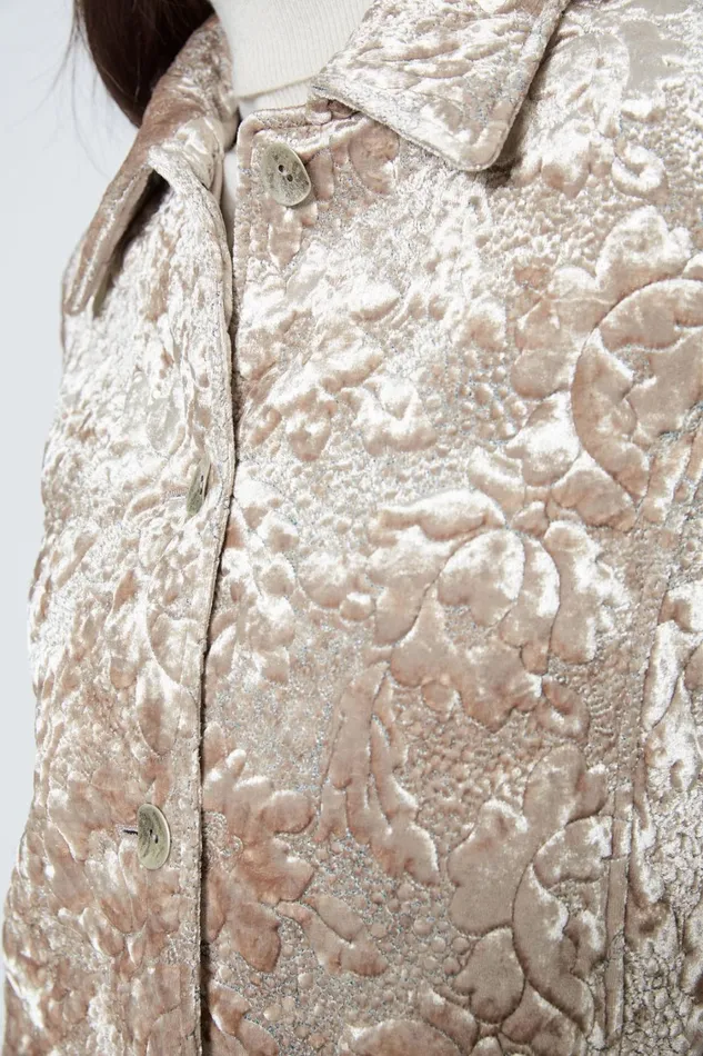 Elie Tahari Coats Quilted Velvet Topper Beige 8211 Women