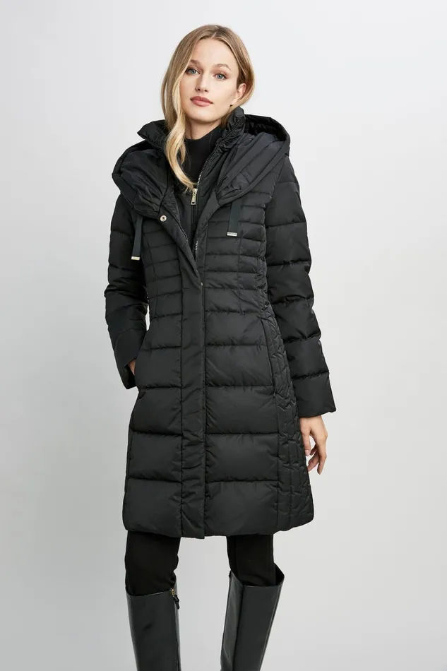 Elie Tahari Coats Tahari Double Layer Long Puffer Coat Black 8211 Women
