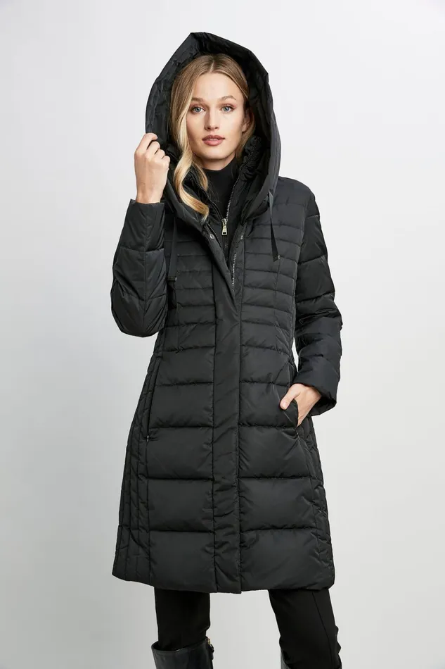 Elie Tahari Coats Tahari Double Layer Long Puffer Coat Black 8211 Women