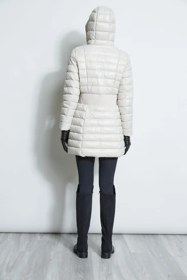 Elie Tahari Coats Tahari Lightweight Hooded Cinched Puffer Coat Pale Oak 8211 Women