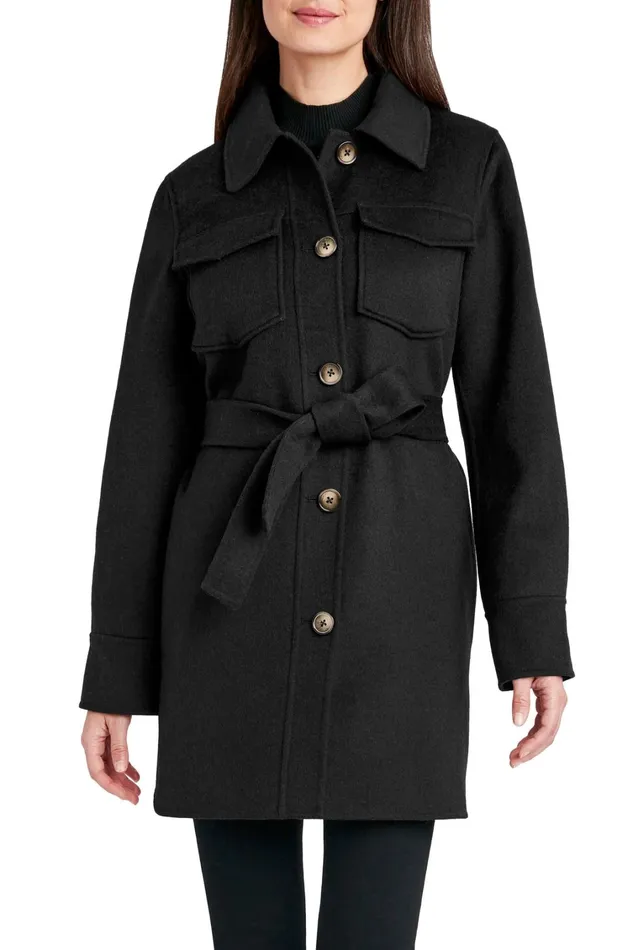 Elie Tahari Coats Tahari Wool Blend Utility Shirt Jacket Black 8211 Women