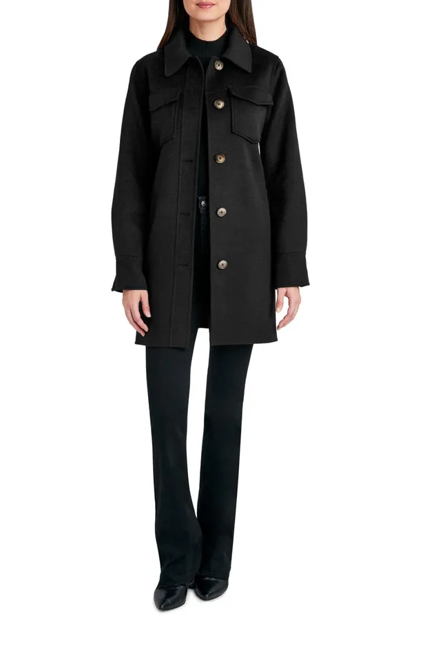 Elie Tahari Coats Tahari Wool Blend Utility Shirt Jacket Black 8211 Women