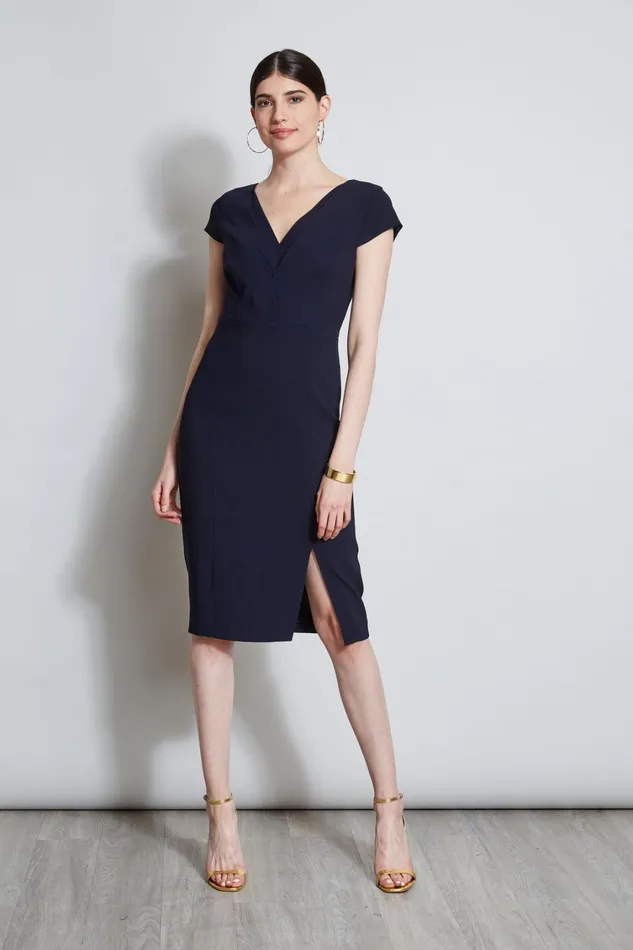 Elie Tahari Dresses and Jumpsuits VNeck Crepe Dress Stargazer 8211 Women