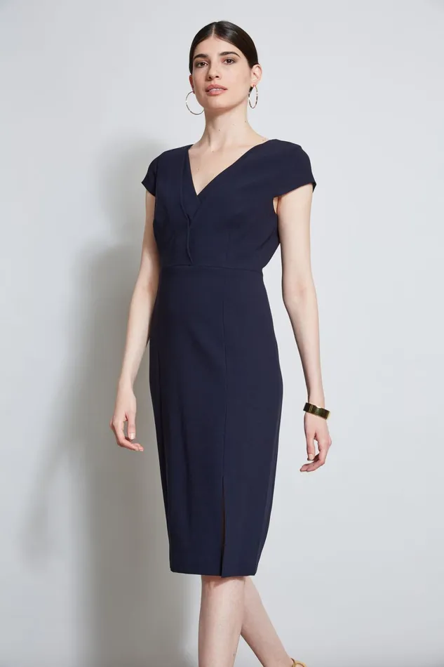 Elie Tahari Dresses and Jumpsuits VNeck Crepe Dress Stargazer 8211 Women