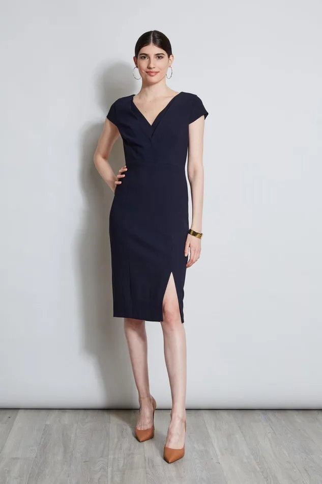 Elie Tahari Dresses and Jumpsuits VNeck Crepe Dress Stargazer 8211 Women