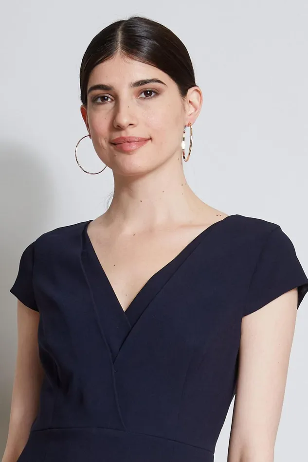 Elie Tahari Dresses and Jumpsuits VNeck Crepe Dress Stargazer 8211 Women