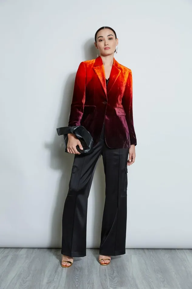 Elie Tahari Jackets and Blazers Ombre Velvet Blazer Multi 8211 Women