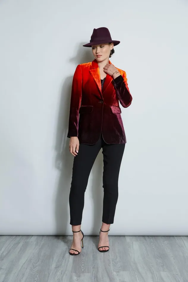 Elie Tahari Jackets and Blazers Ombre Velvet Blazer Multi 8211 Women