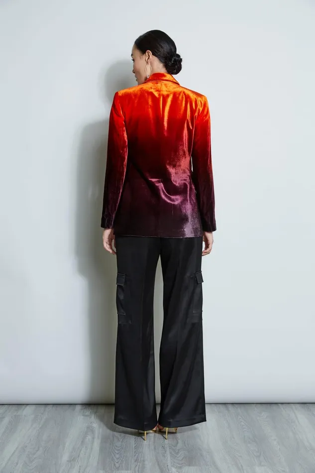 Elie Tahari Jackets and Blazers Ombre Velvet Blazer Multi 8211 Women
