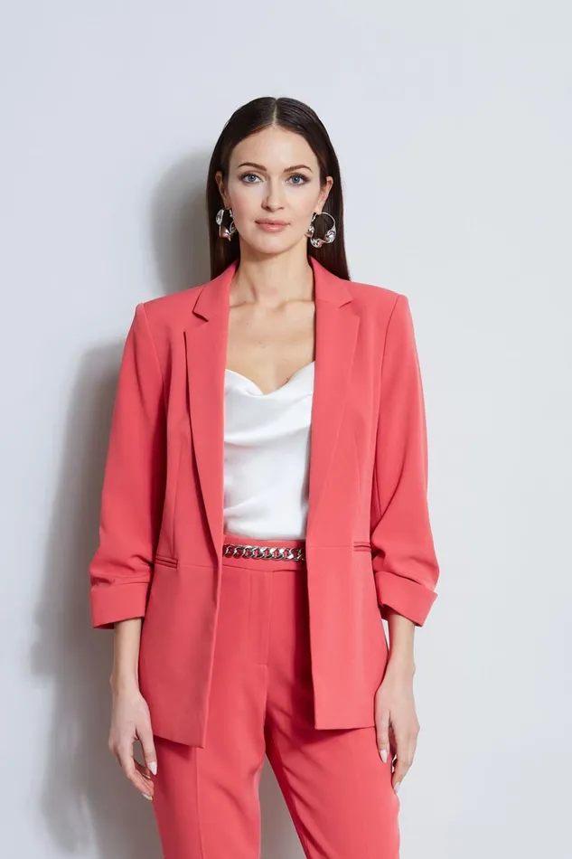 Elie Tahari Jackets and Blazers Ruched Sleeve Blazer Wonder Wheel 8211 Women